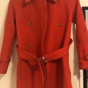 salmon color j crew wool coat size 00